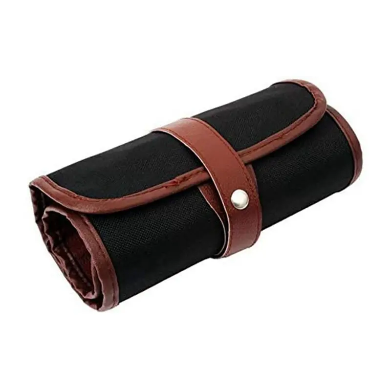 LUCK 24 Slot Pencil Roll Up Case Pen Curtain Pencil Bag Makeup Wrap Holder Storage Pouch Thick Canvas Stationery Organizer