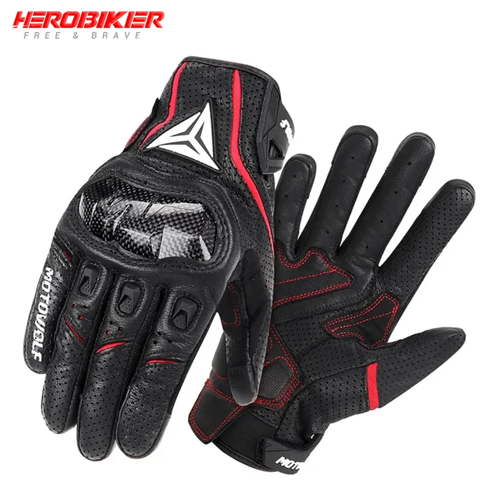 

Breathable Glove Motorcycle Riding Glove Genuine Leather Anti Fall Anti Slip And Anti-collision Off-road Motorcycle Riding Glove