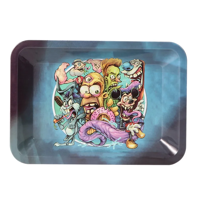 18*12.5cm Metal Tobacco Rolling Tray Cigarette Smoking Accessories Dish Tin Storage Plate Small Roller Container