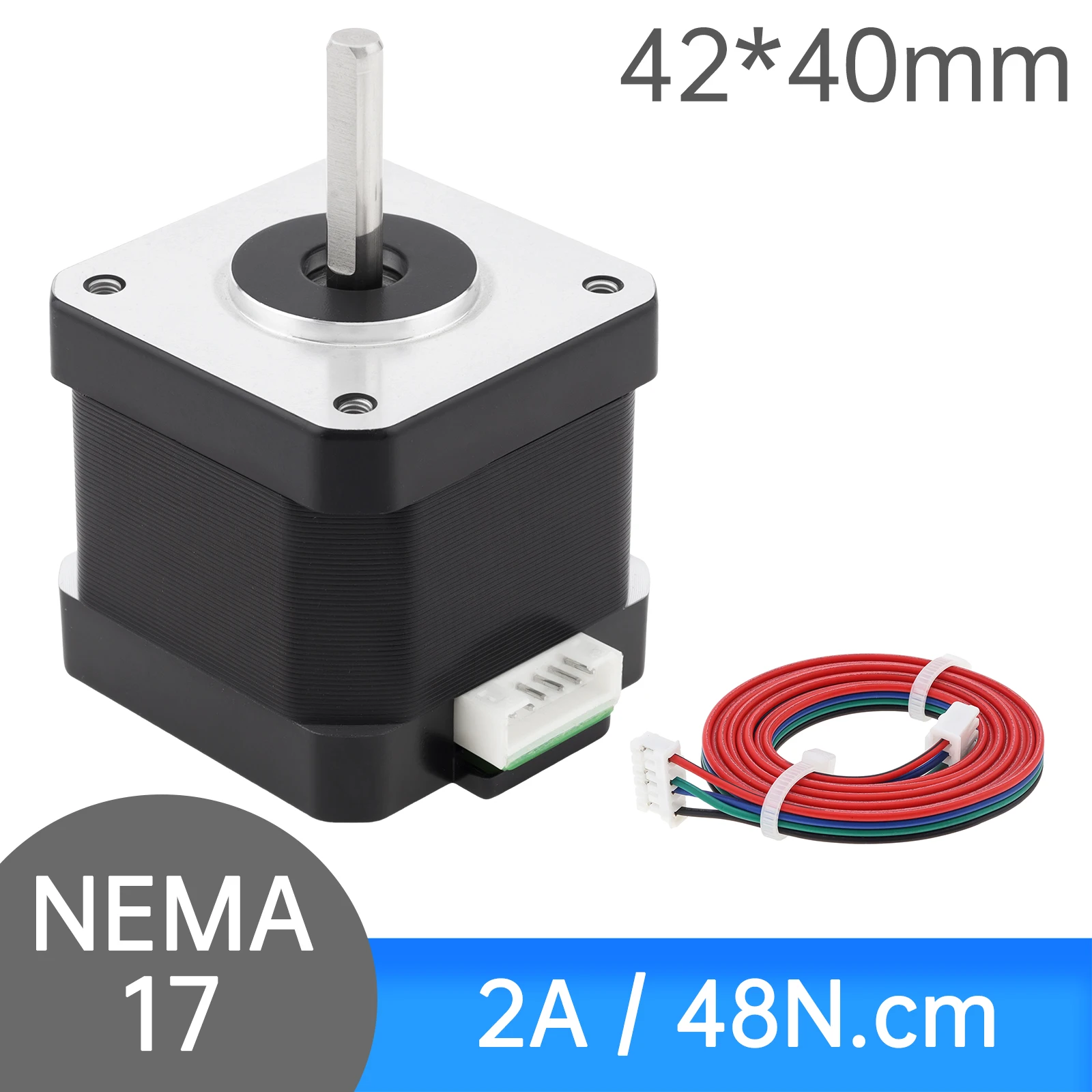 Nema17 Schrittmotor 40 mm bipolar 2 A 48 N.cm 42 Motor 2 Phase 4 Draht bipolarer Schrittmotor 1,8 Grad für DIY CNC 3D-Drucker