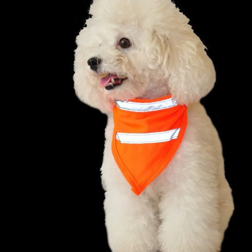 

Night Luminous Pet Scarf Reflective B ange L Size Polyester Dog Safety Bib Easy Quick Dry Outdoor Walking Glow Collar