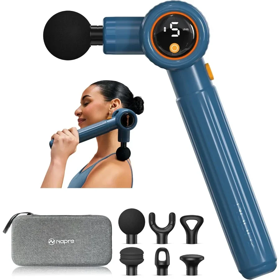 

Handheld Percussion Muscle Massager with Extension Handle and 3 Adjustable Angles for Deep Tissue Back Neck Shoulders Waist Leg