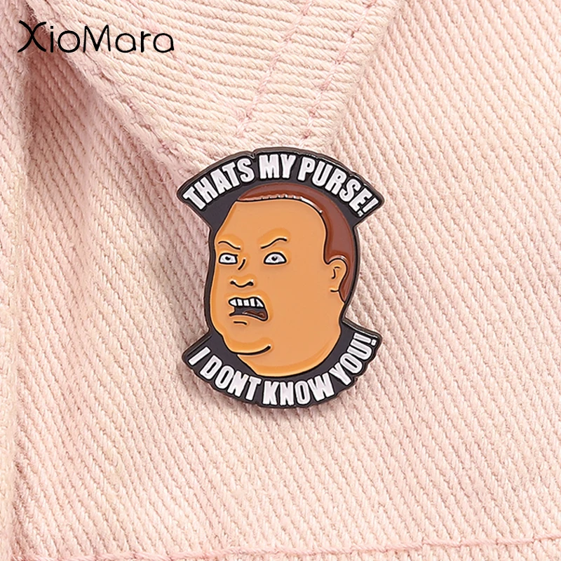 Que é minha bolsa eu não sei você esmalte pino engraçado menino dos desenhos animados broche lapela mochila crachá acessórios jóias presente para amigos