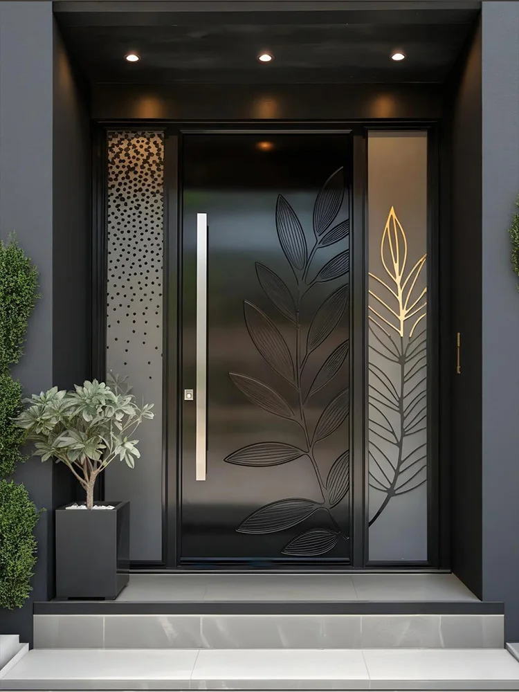 

Entrance Door Exterior Front Entry Security Storm Main Doors Gate Carved Spliced Aluminum Alloy Home Decor Customize