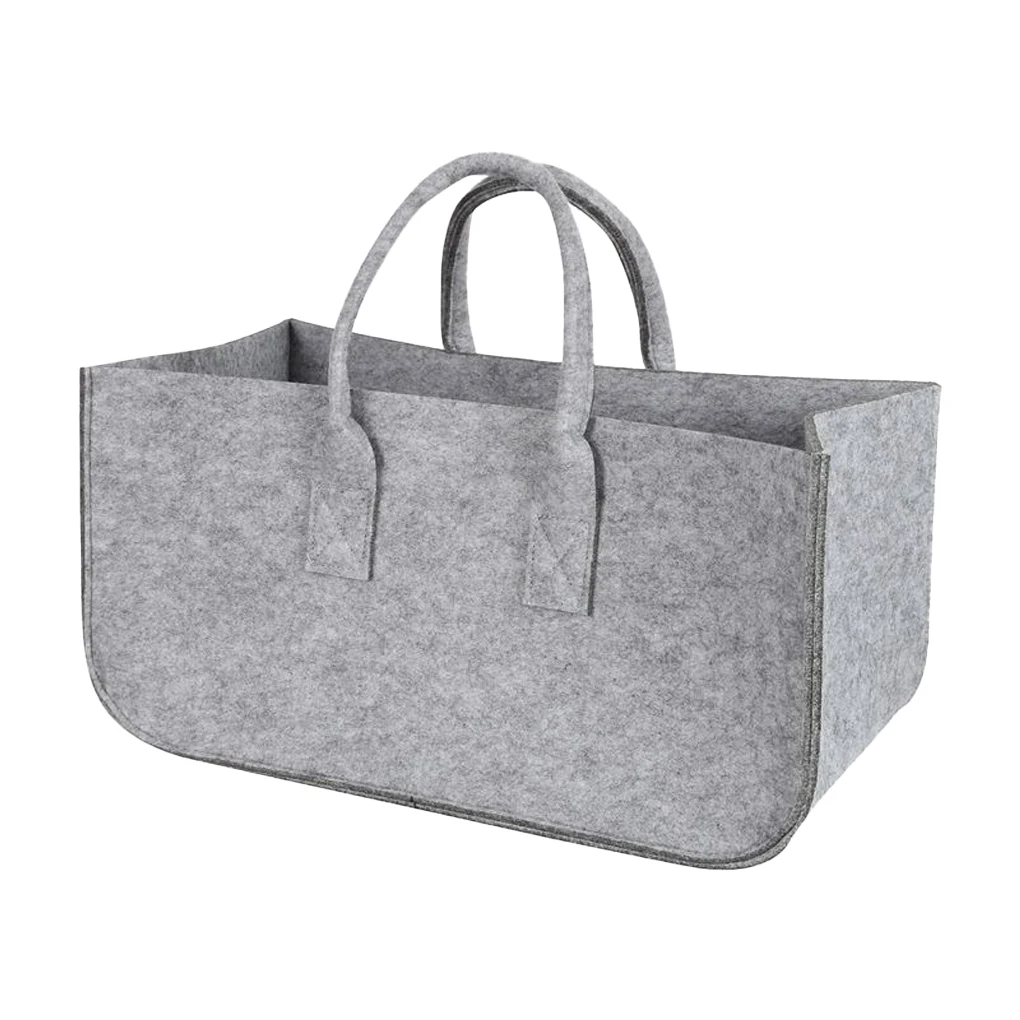 Firewood Carrier Packaging Bag Portable Survival Log Tote Light Gray