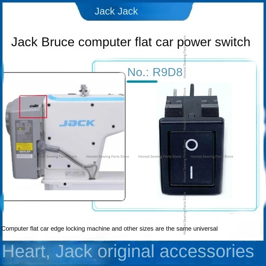 1 Uds interruptor de alimentación Original R9d8 botón de encendido y apagado de 4 pines para máquina de coser Overlock de punto de bloqueo de ordenador Jack Bruce A2 A3 A4