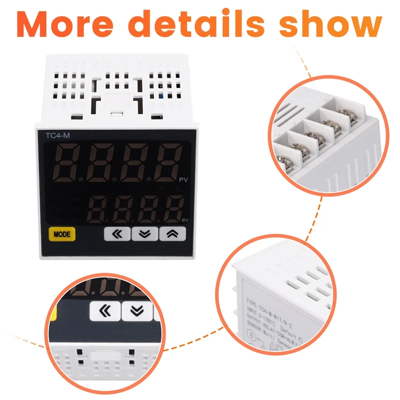 ترموستات الرقمية متحكم في درجة الحرارة AC85-265V التيار المتناوب PT100 K J المدخلات TC4M PID التحكم في درجة الحرارة منظم الحرارة 1300 ℃