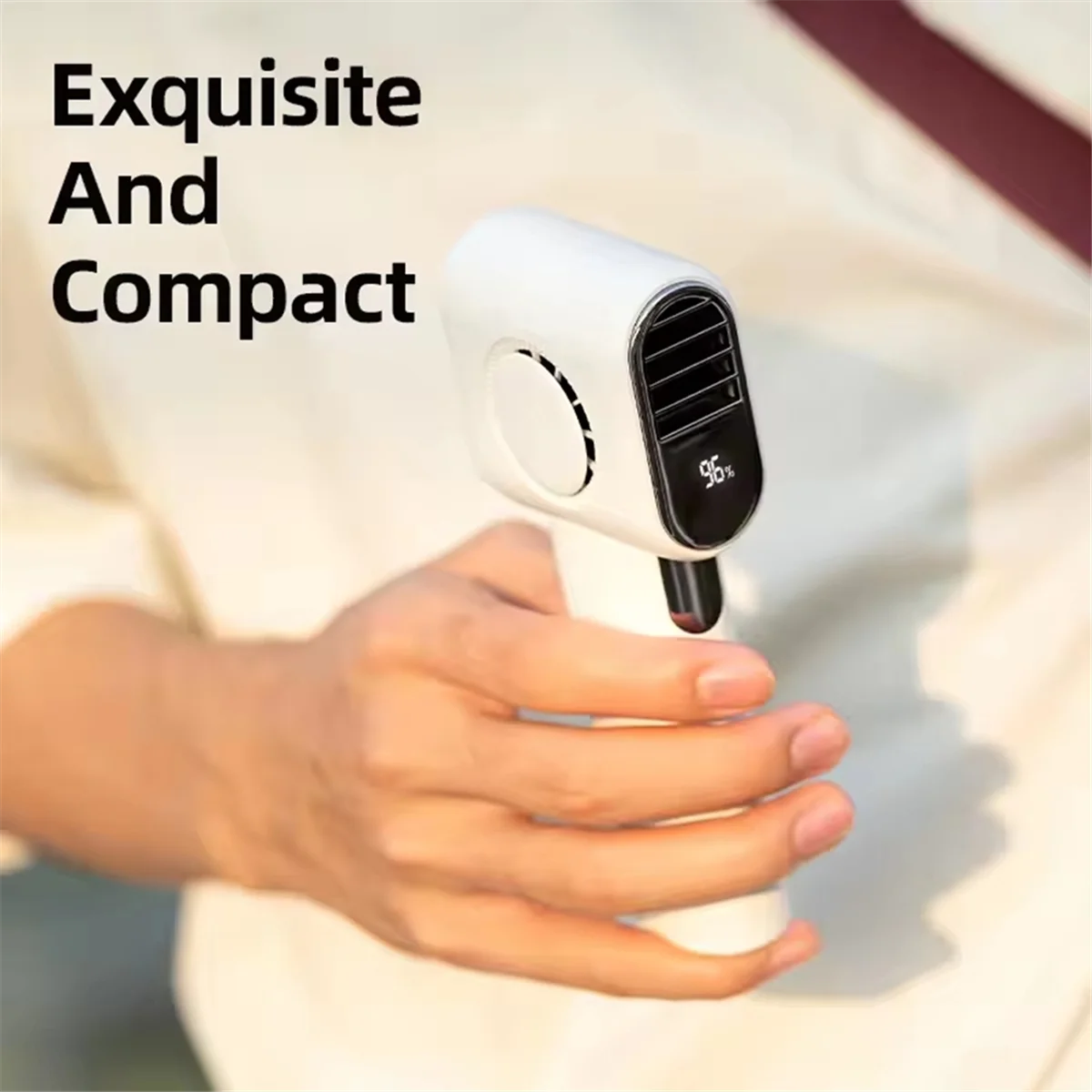 A20M Quiet Mini Turbo Jet Bladeless Fan, 100-Speed Powerful Blower, 4000mAh, USB Portable Cooling Fan with LED Display