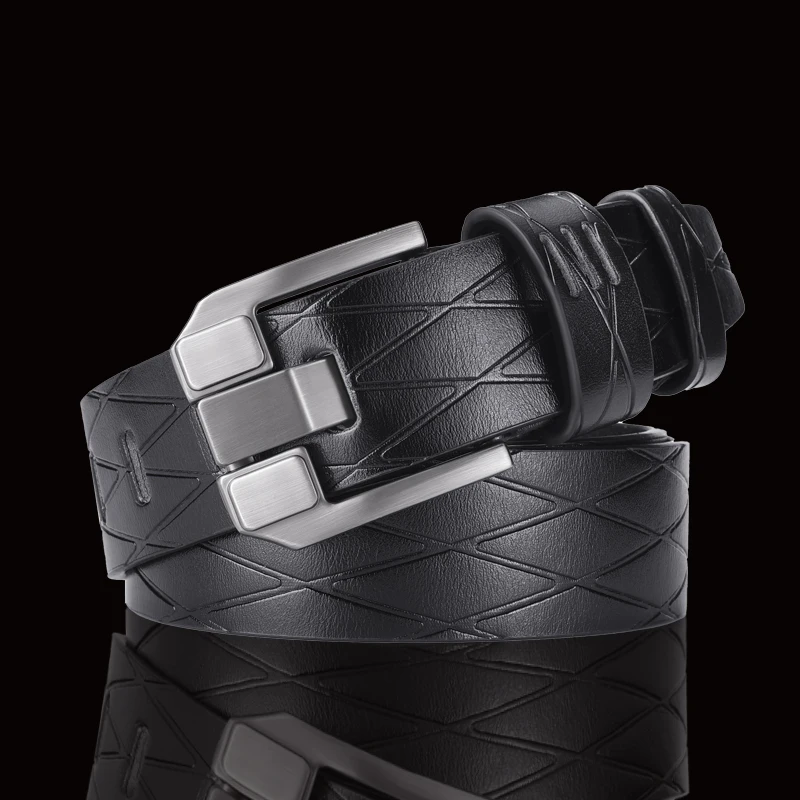 حزام من الجلد الخالص، حزام كاجوال من الجلد للرجال، حزام جلد للرجال، مشبك إبرة للشباب، حزام من الدنيم،