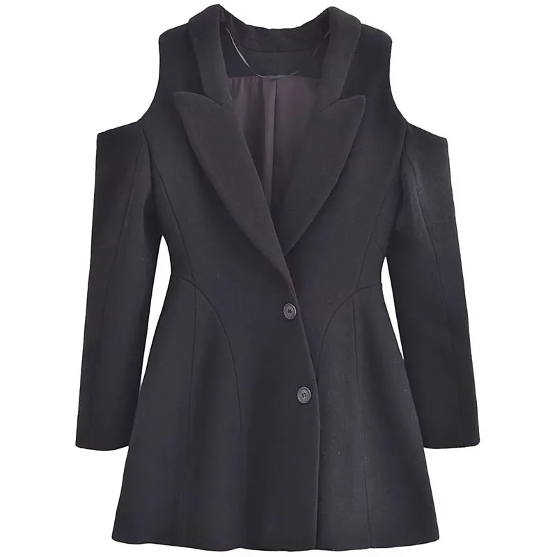 TRAF Black Dresses Blazer Women\'s Blazer Tailoring Spring 2024 Long Sleeve Top New In Coats Office Wear For Women Professional