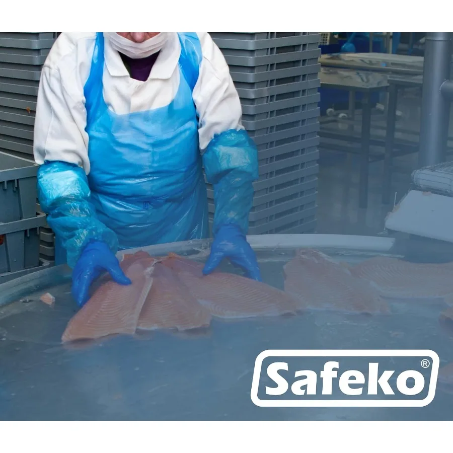 أغطية أكمام الذراع للاستعمال مرة واحدة للاستخدام الصناعي والطبي 18 أكمام طويلة واقية من البولي إيثيلين المقاوم للماء مع مرونة