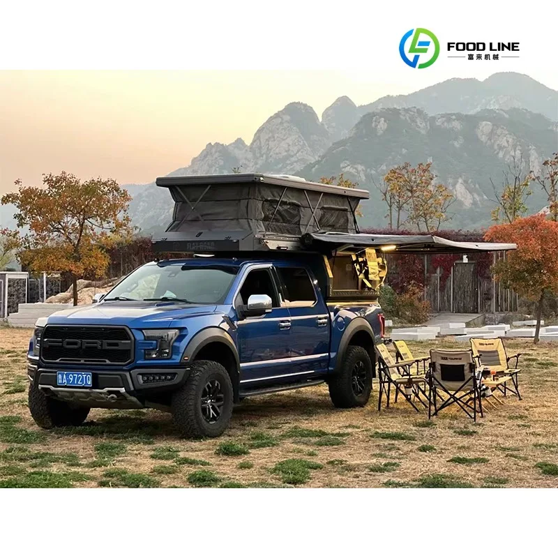 FL Custom Mini Caravan Flat Bed Ranger Pickup Truck Aluminum Canopy Popup Camper Expanded Waterproof Tent-Lightweight