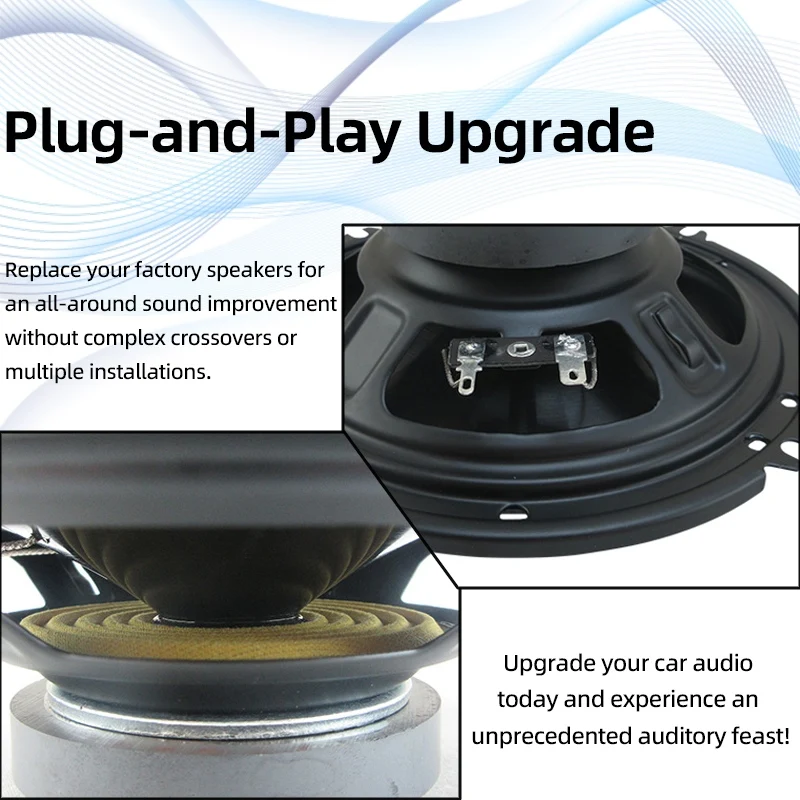 2PCS 6 inch 550W Car Audio Accessory Coaxial Speaker Audio Tiltable Speaker Full Frequency Universal HiFi Car Stereo Subwoofer