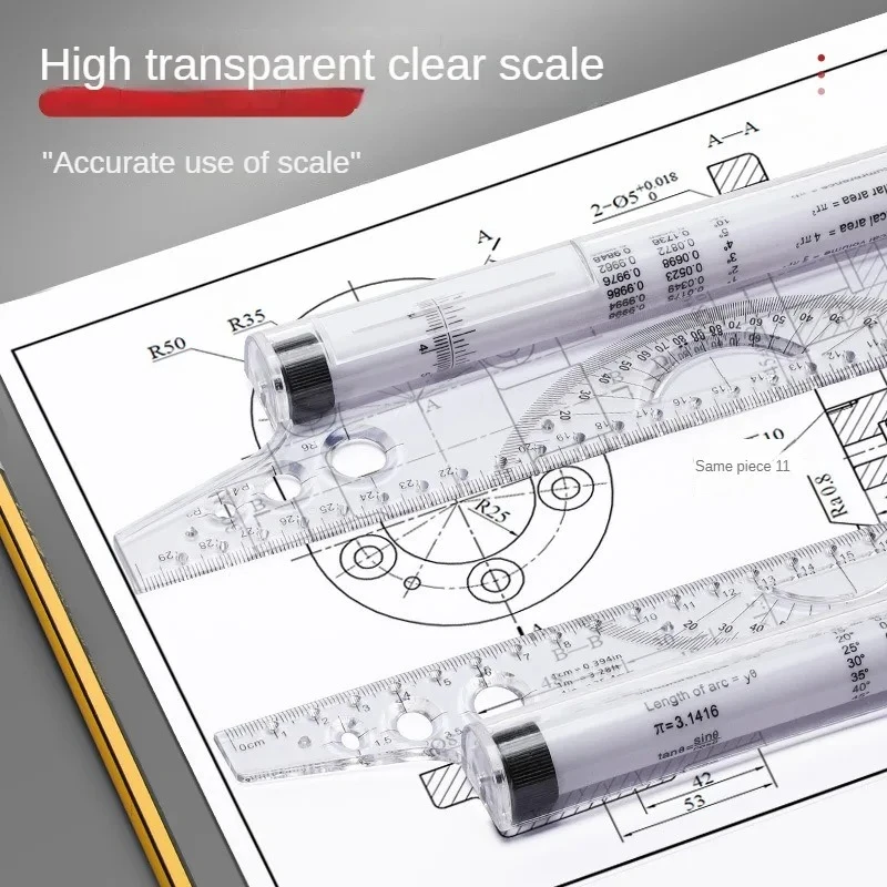 كرة الفضاء الموازية المتداول حاكم متري الرسم متعددة الوظائف أداة صغيرة/كبيرة الحجم 15/30 سنتيمتر واضح المتداول المهندس المعماري التقنية