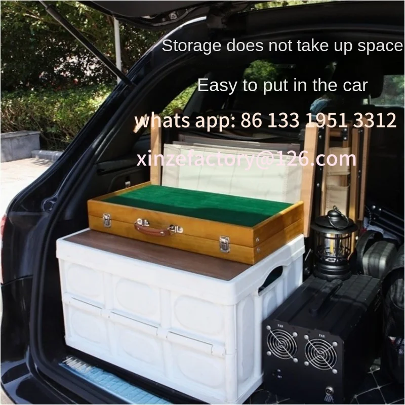 Customizable Outdoor Portable Mahjong Travel Folding Mahjong Table Set Handheld Solid Wood Travel Dormitory Folding Small Mahjon