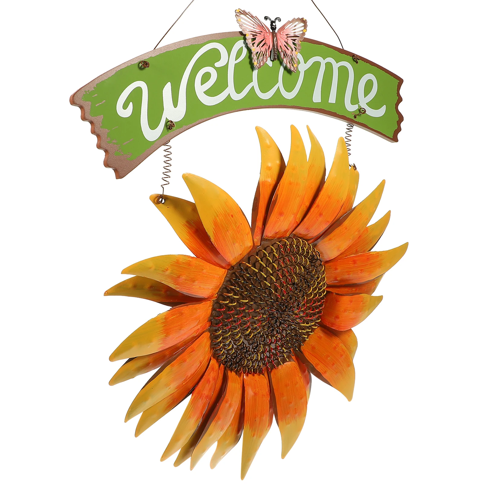 

Sunflower Wall Decor Pastel Metal Hand Painted Realistic Details Home Garden Sign Hanging Decoration Flower Model