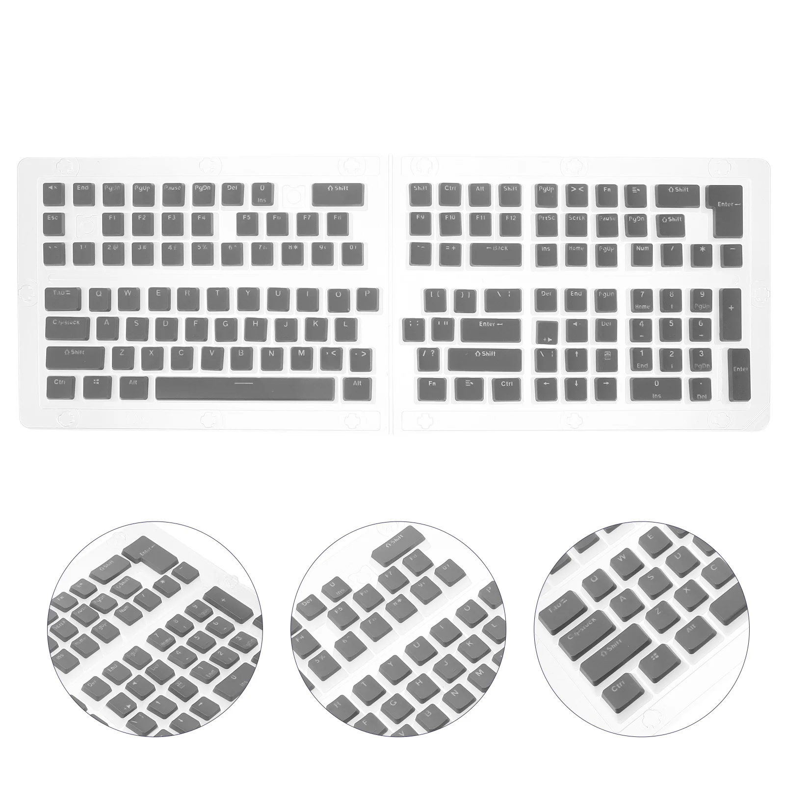 

1Set Pbt Mechanical Keyboard Keycaps 129-Key Dual Injection Molding Semi Transparent Universal Compatible for 61 62 68 84 87