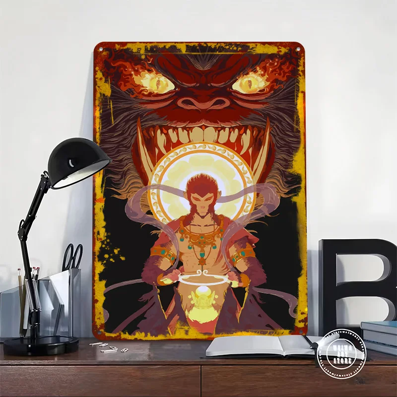 Wukong Poster Customized Wall Art Vintage Metal Signs Retro Tin Plaque for Man Cave Decoration Garage Decorations Room Ornaments