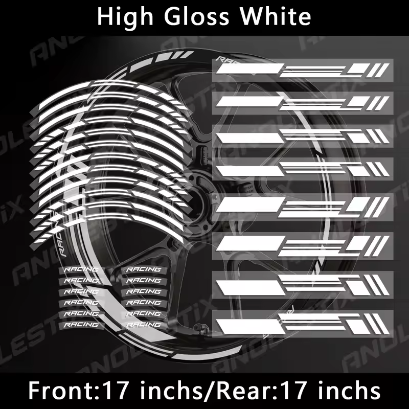 Reflective Motorcycle Wheel Stickers Hub Decal Rim Stripe 17 Inchs For YAMAHA Honda Kawasaki Suzuki BMW KTM Husqvarna Triumph - Image 15