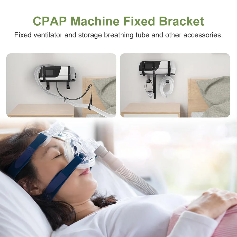 Wall Mount for CPAP Machine Compatible with AirSense 10/11 Lightweight Aluminum with Anti Slip Straps and Hose Management Hook