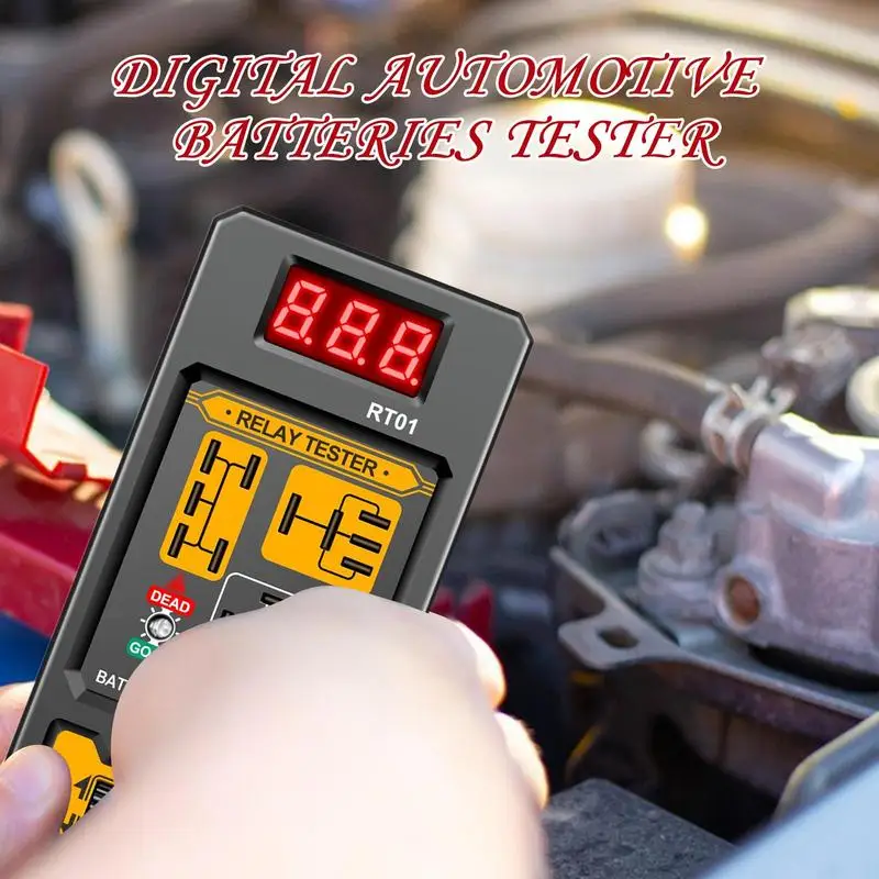 

Car Battery Tester Car Battery Voltmeter Professional 12V/24V Diagnostic Scanner For Vehicle Truck Yachts Road Trip Motorcycle