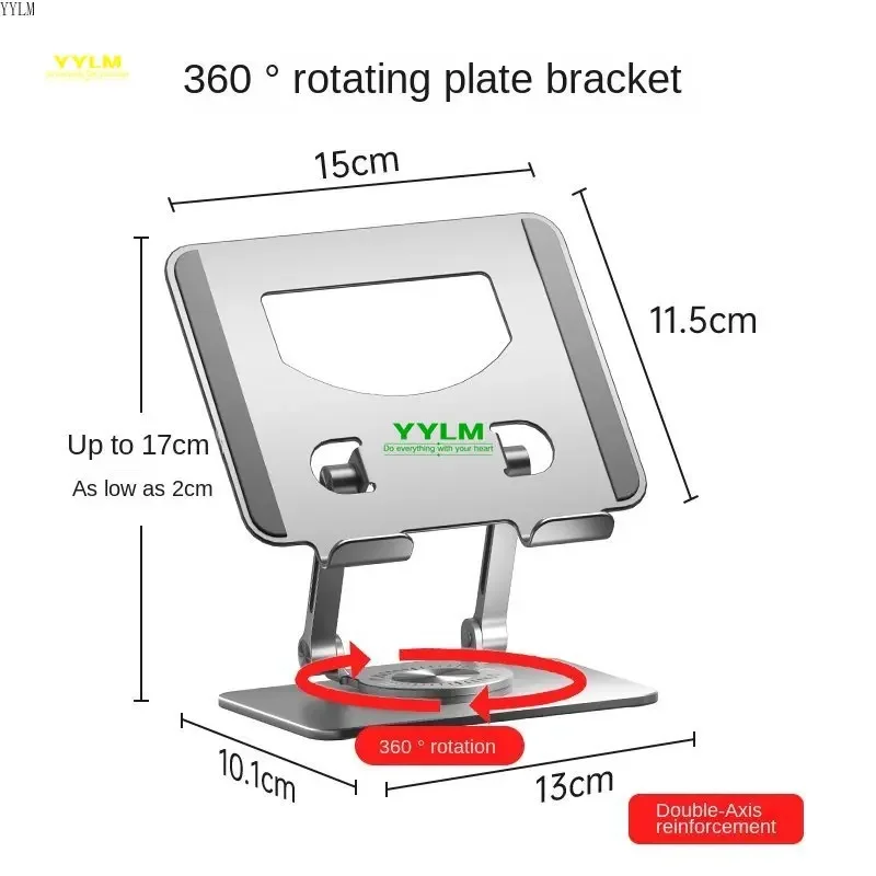 360° Rotation Tablet Stand for iPad, Adjustable Foldable Tablet Holder,Aluminum Phone Stand Compatible with iPad Pro/ Air/ Mini