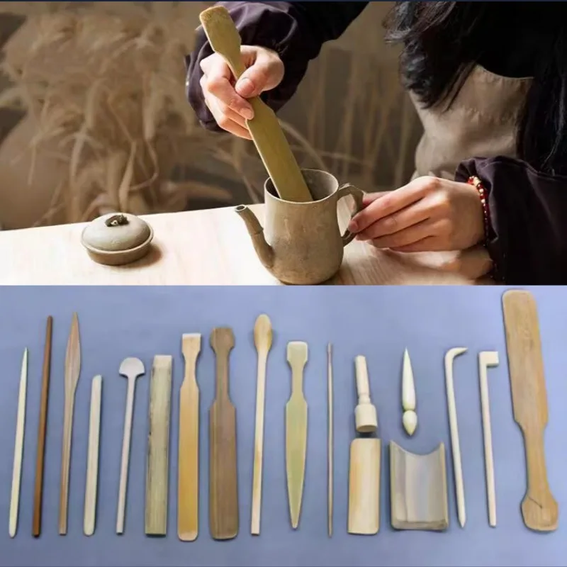 

18 Pcs/set Ceramic Purple Clay Teapots Making Tool DIY Handcrafted Teapot Sculpture/bottom Scraping/spout Wrapping Process Tools