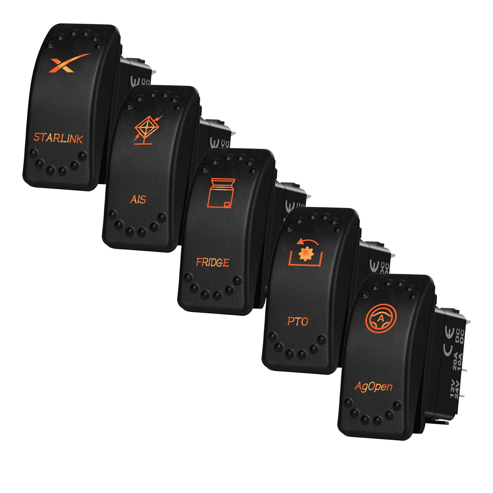 

Tractor Autopilot Rocker Switch With Orange LED-Auto Steering Motor Control 12V 24V Waterproof for AgOpenGPS / GPS