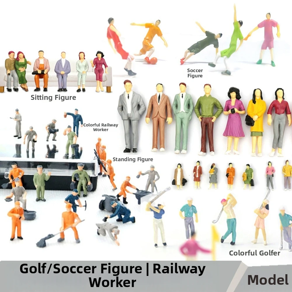 10/50pcs 1:25/1:30/1:300 Scale Model Building People Mixed Color Multistyles Figures Passengers Assorted Poses Standing People