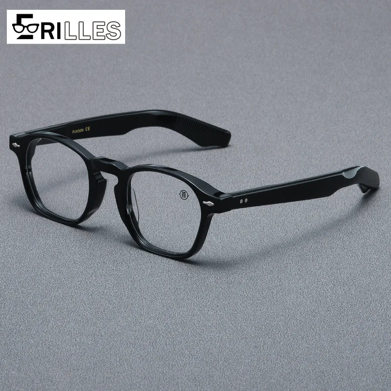 

Thick Acetate Glasses Frames, Small Round Full Frame Classic Design, Versatile Unisex Eyewear for Daily Fashion & Reading
