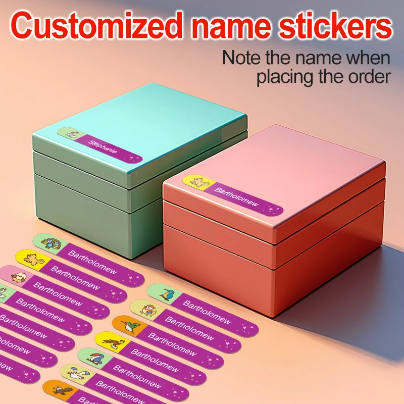 Personalized Waterproof Name Stickers Custom Labels for Drinkware, School Essentials,Durable Kids Stationery Organization Tags