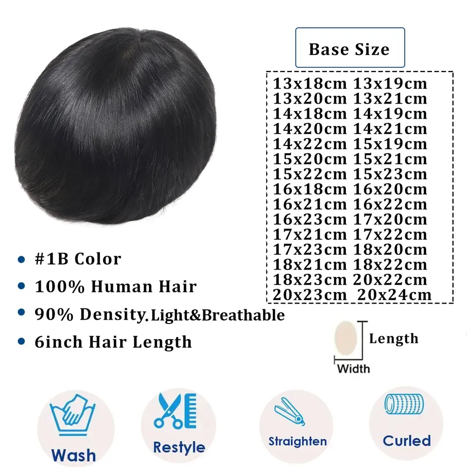Toupee de cabello humano con base de encaje suizo y seda, baja densidad, realista, para hombre, prótesis 4