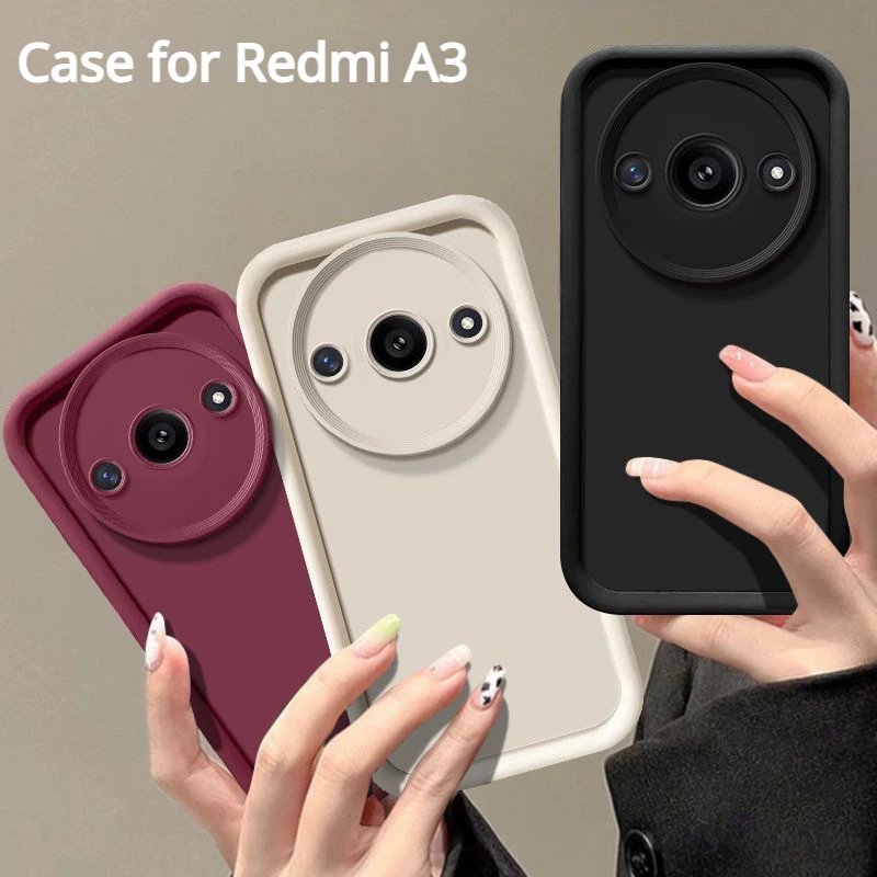 Custodie in silicone di lusso per Xiaomi Redmi A3 Custodia per telefono Xiaomi Redmi A3 Custodia protettiva morbida opaca antigoccia