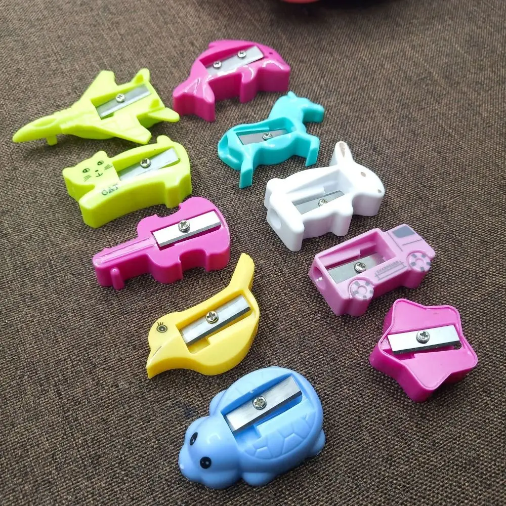 Plástico Manual Lápis Sharpener, Papelaria Kawaii, Escola e Material de Escritório, Ferramenta dos desenhos animados, Presente do Estudante, 20Pcs