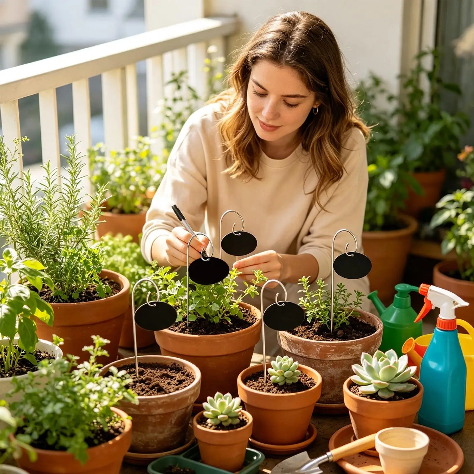 Plant Label Stakes 20-Piece Aesthetic Writable Identification Markers Seedling Plants Garden Tags For Balcony Vegetable Plots
