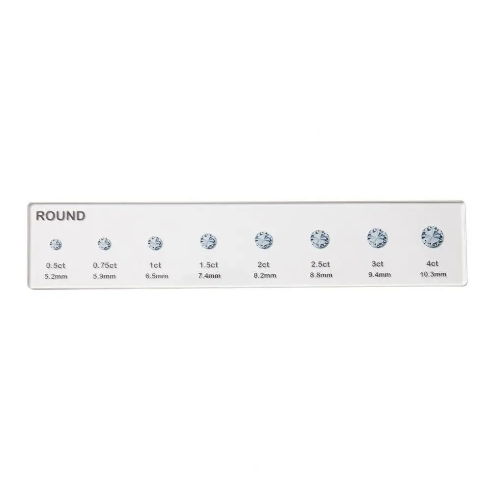 Durable Ruler Transparent Acrylic Measuring Ruler Set Round Oval Square Shapes Jewelry Size Measurement Template for Crafters