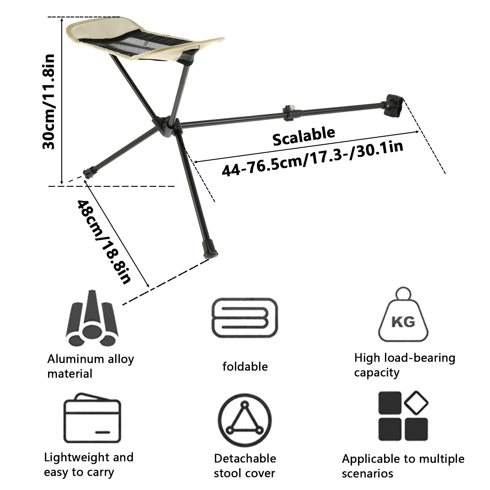 Outdoor Portable Folding Chair Footrest Retractable Footrest Camping Chair Outdoor Hammock Chair Foot Rest for Camping Fishing