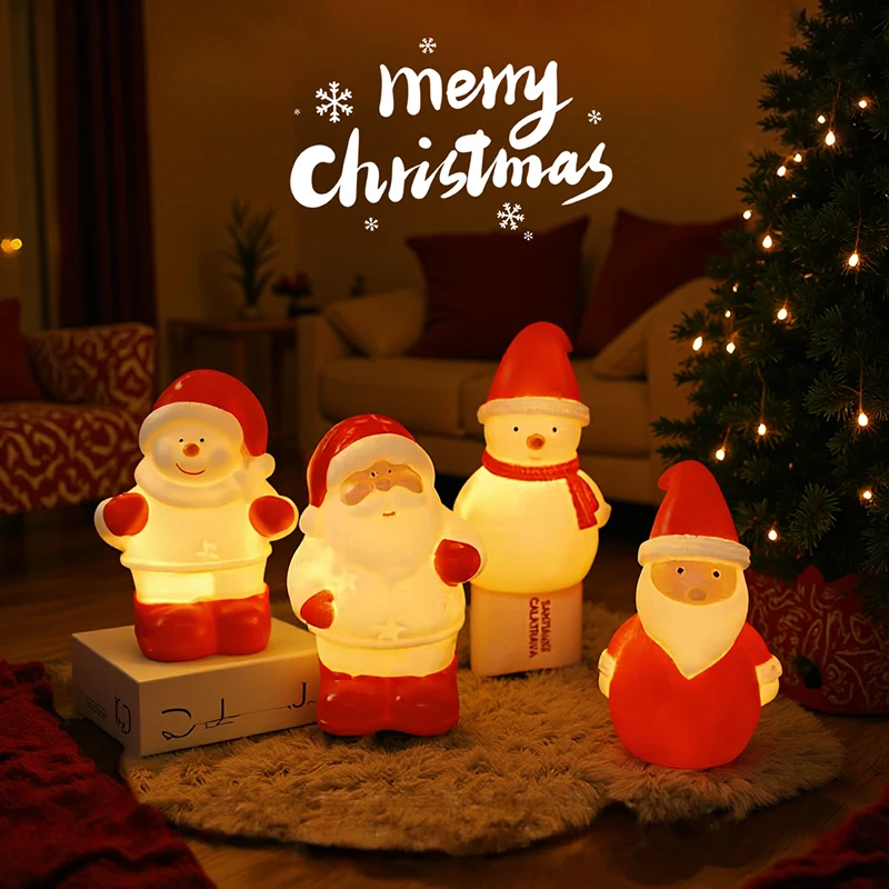LED-Weihnachtsnachtlicht Niedlicher Weihnachtsmann Schneemann Leuchtendes Licht Weihnachtsdekoration Nachtlampe Weihnachtsdekoration für Schlafzimmer Nachttisch – Detail 2