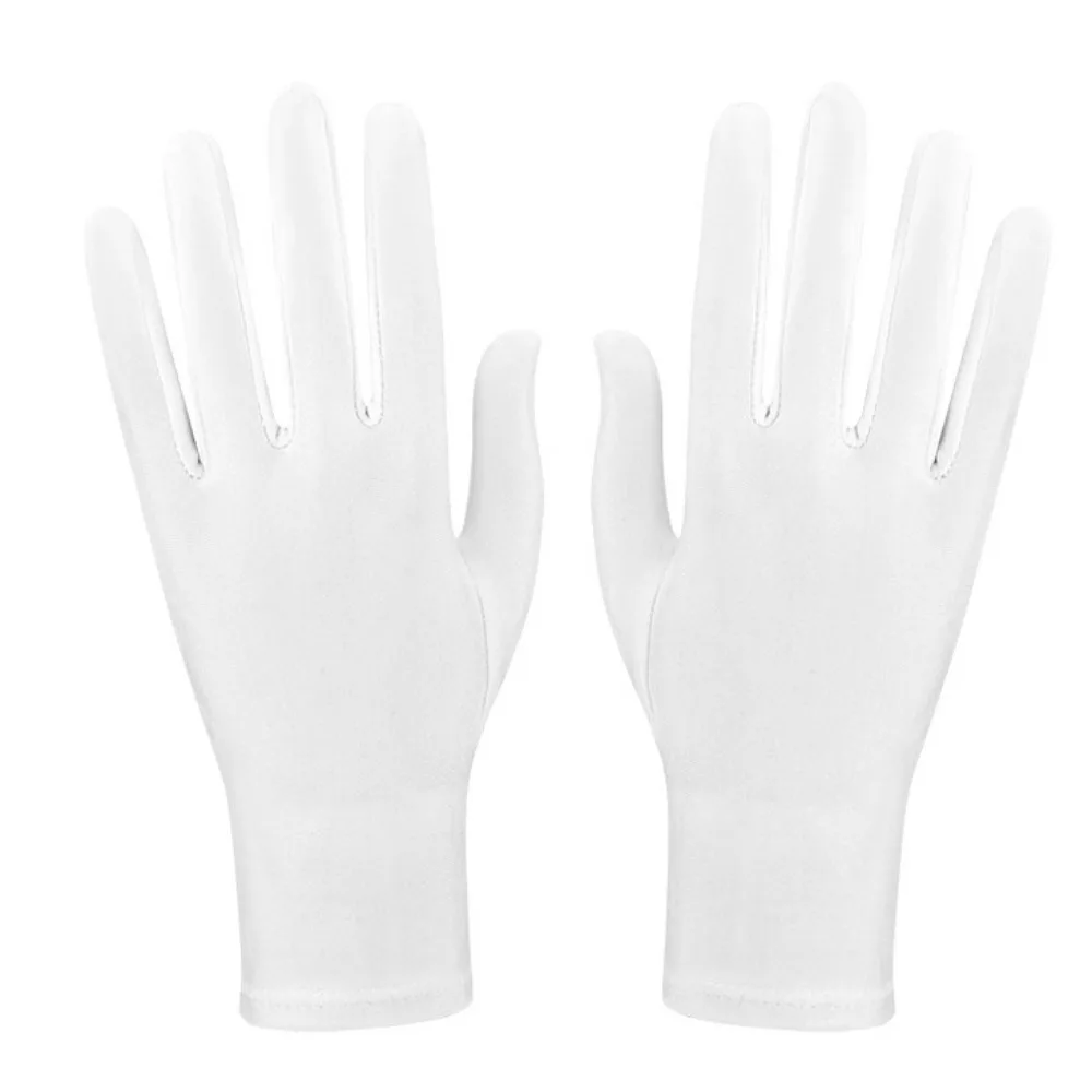 New Party Dress Performance Gloves Solid Color Full Fingers Mittens Spandex Photographic Prop Gift