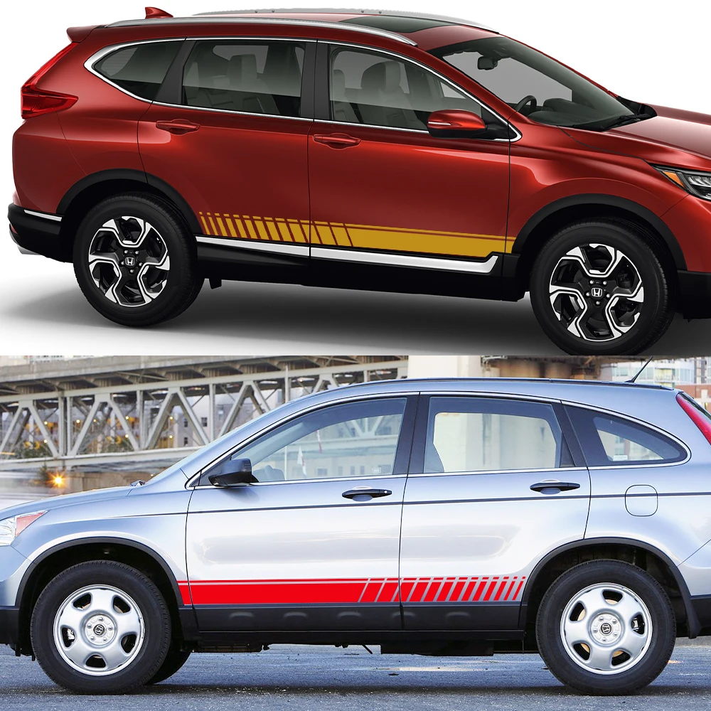 لهوندا CR-V 1 2 3 4 5 باب السيارة الجانب ملصقات المشارب الرياضة التصميم الفينيل فيلم الديكور الشارات السيارات ضبط اكسسوارات