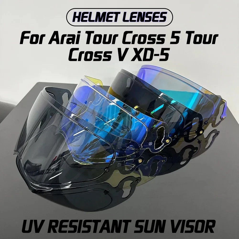 

Motorcycle helmet UV resistant PC lens Cross5 type smoke dark replacement sun visor For Arai Tour Cross 5 Tour Cross V XD-5