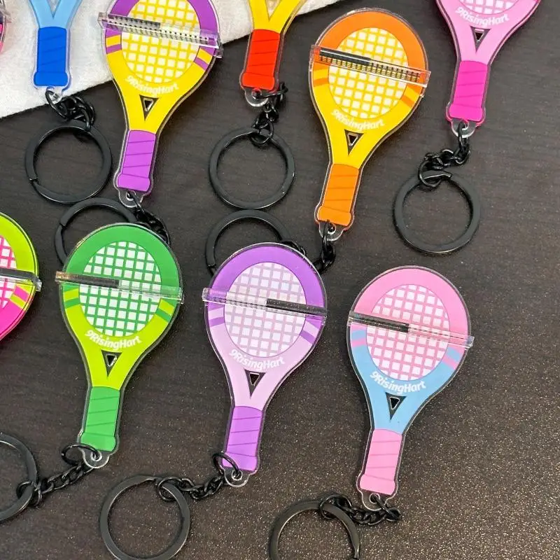 Leichter Mini-Acryl-Pickleball-Schläger-Schlüsselanhänger, leuchtend mehrfarbig, robuster Schlüsselring für Autoschlüssel-Ornament, kleines Geschenk – Detail 6
