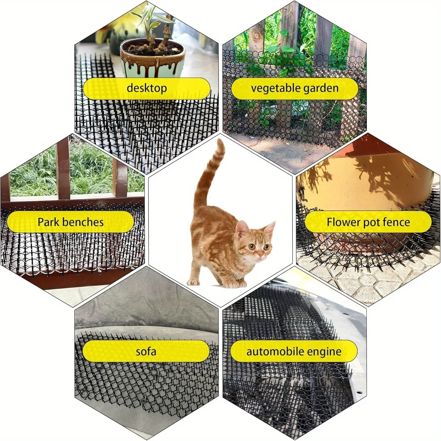 Cat Repellent Mat Spike Anti-climbing Fence Wall Harmless Pet Control Spiked Carpet Squirrel Cat Dog Anti-vandalism Spiked Mat