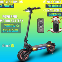 Electric Scooter IScooter IX7Pro 2000W Motor 48V17.5AH Battery Adult Cross Country Racing E-Scooter 10-inch Tires EScooters