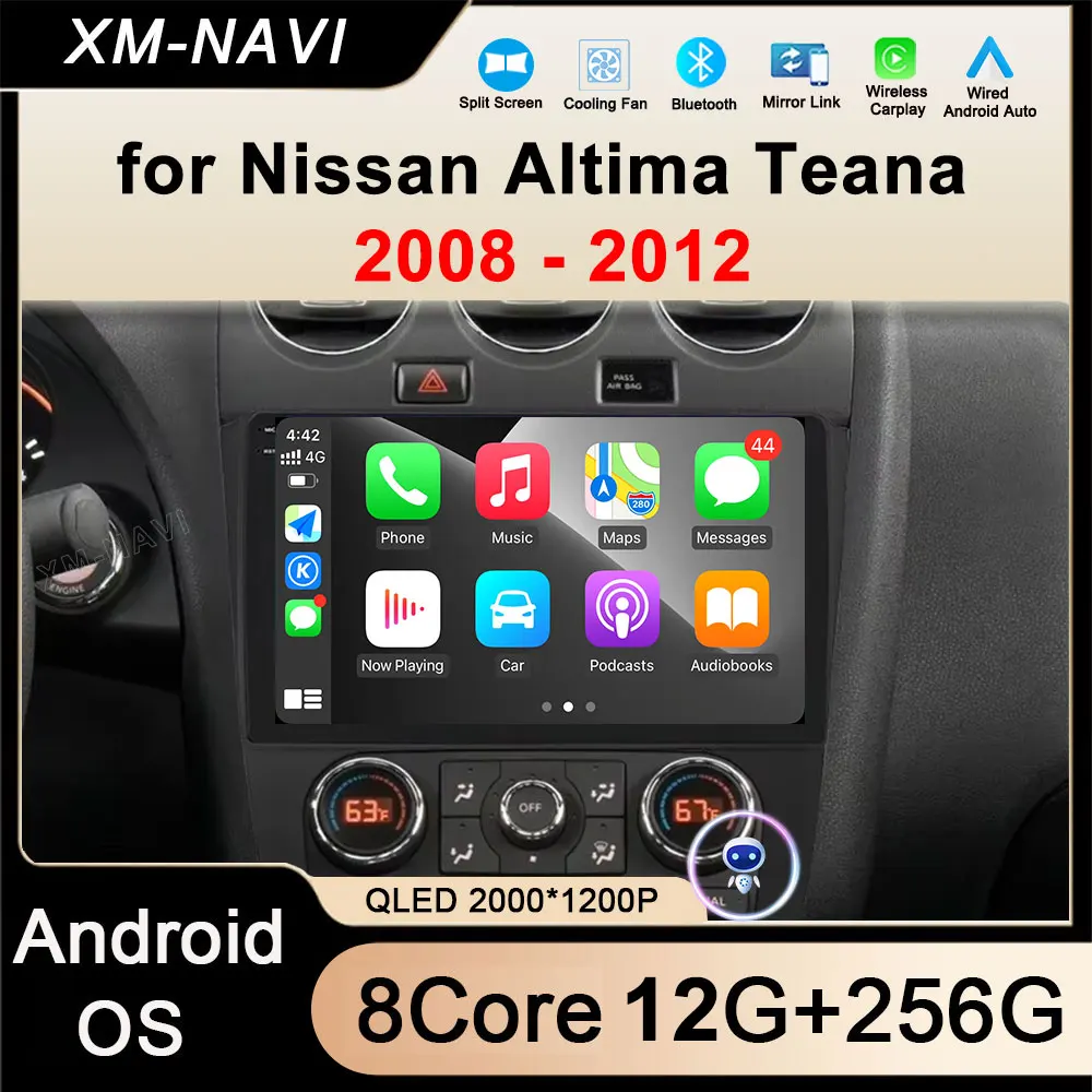 

9" Android 14 Car Radio Stereo for Nissan Altima Teana 2008 - 2012 Multimedia Video Player GPS Navi Carplay Auto Tools WIFI+4G