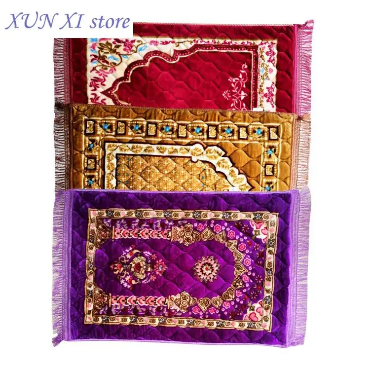 

New Warp-knitted Hui ethnic wind prayer mat woven cross-border Islamic prayer mat supplies prayer blanket