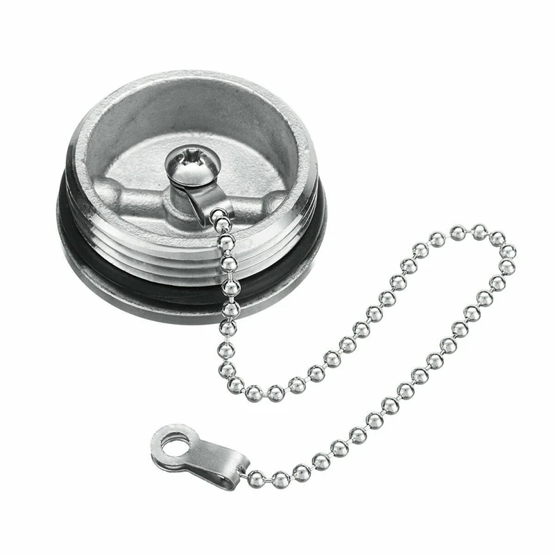 Boat Deck Fill Filler Replacement Cap With Chain Stainless Steel Fuel Water Gas