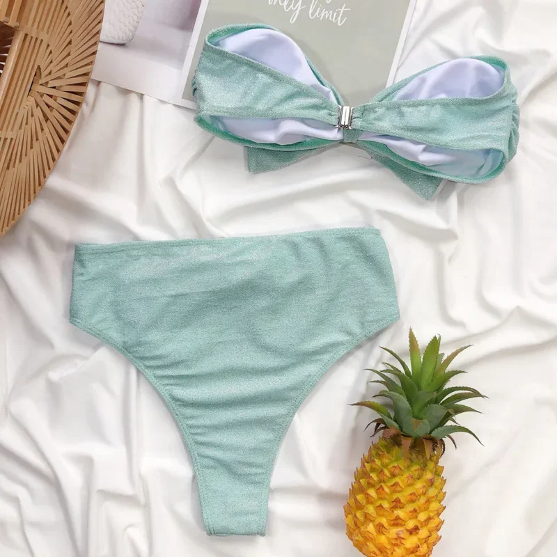 나비 넥타이 섹시한 비키니 2024 여성 수영복 여성 수영복 수영 수영복 소녀 브라질 비키니 세트 Beachwear Bather