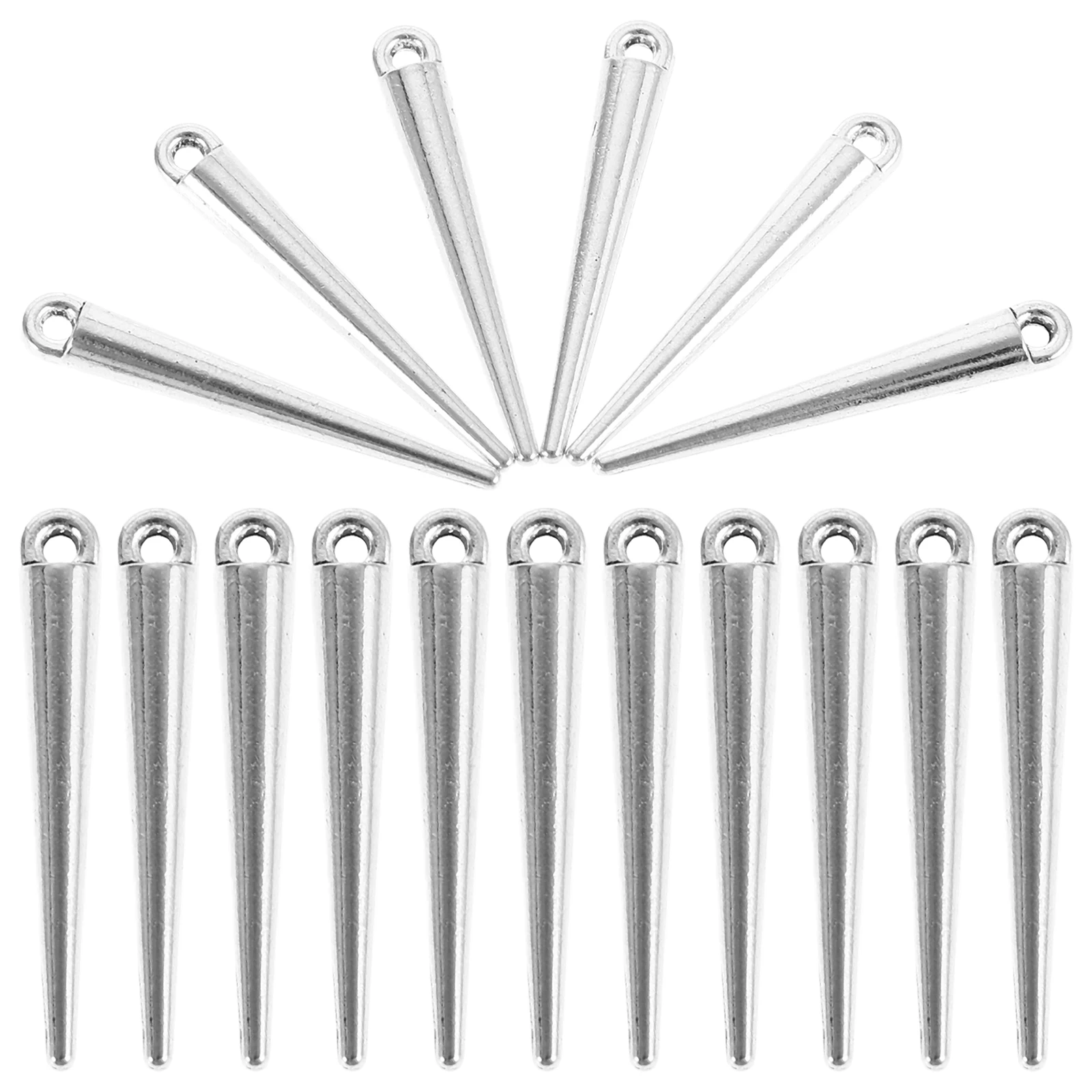 

30 Pcs Conical Pendant Cone Drop Charms Metal Bead Jewelry Punk Pendants Zinc Alloy Dangle