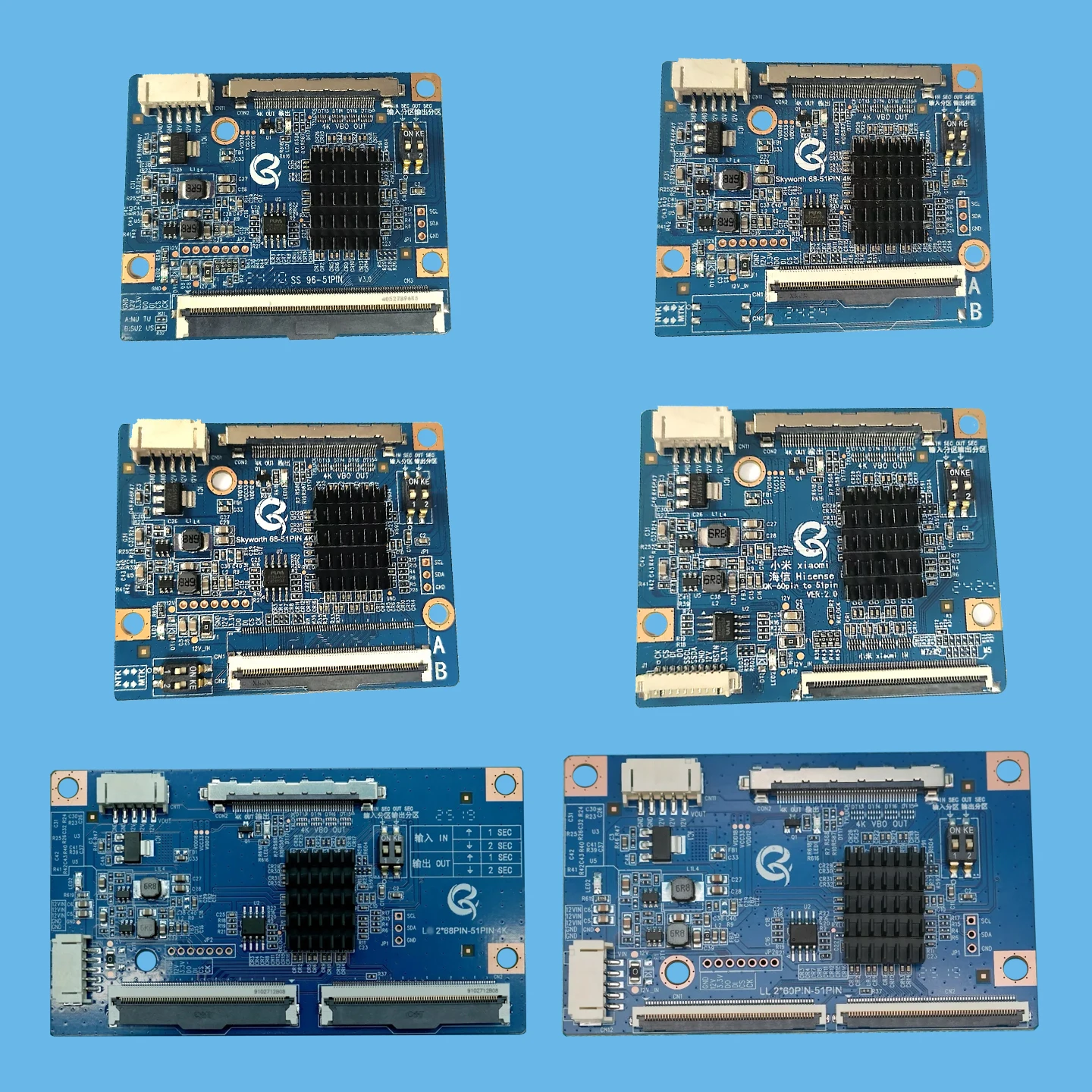 QK-68PIN TO 51pin 4K QK-60PIN TO 51 Pin QK-96PIN TO 51 pin Support 3-in-1 motherboard for LG 2X60P 2X68P 51PIN 4K Adapter plate